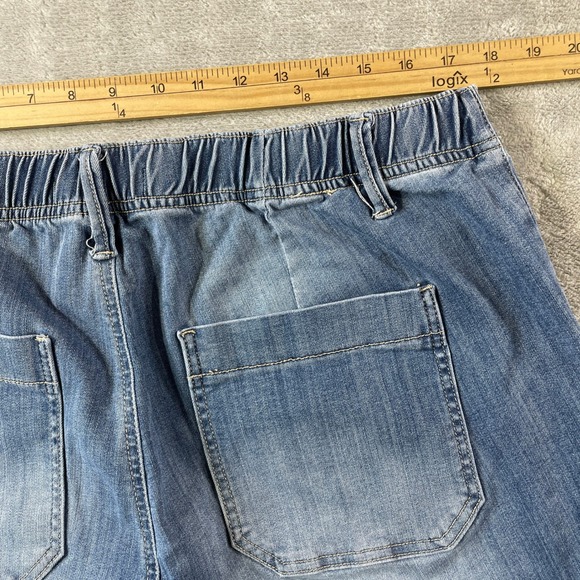Judy Blue Pull On Jogger Jeans Womens 18W Blue Elastic Waist Patch Pocket Denim - Picture 3 of 10